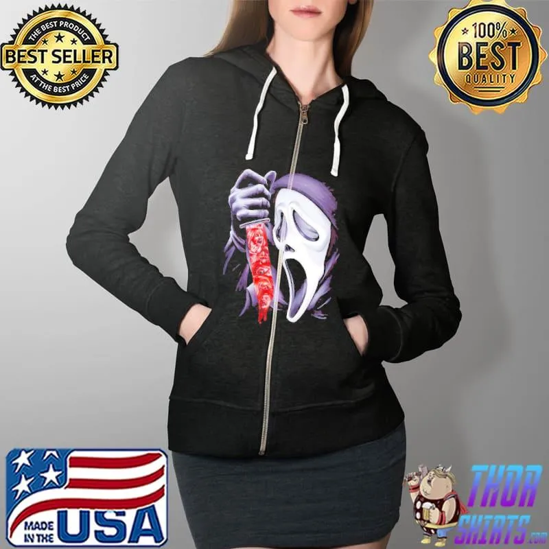 Ghostface Scream Horror Shirt Full Zip Hooded