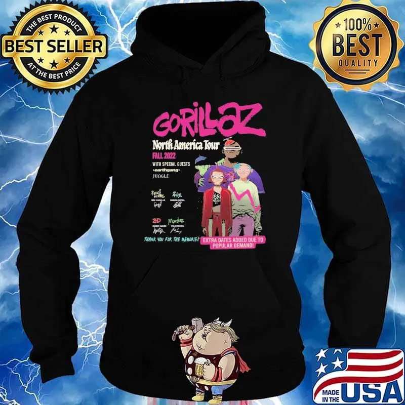 Gorillaz North America Tour Shirt Hoodie