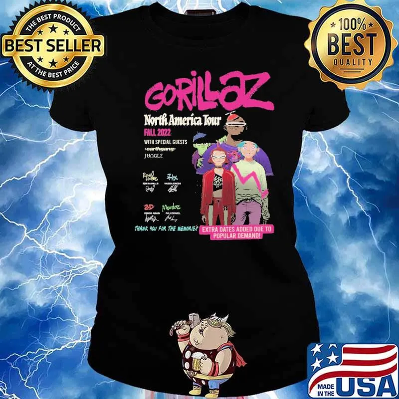 Gorillaz North America Tour Shirt Ladies tee