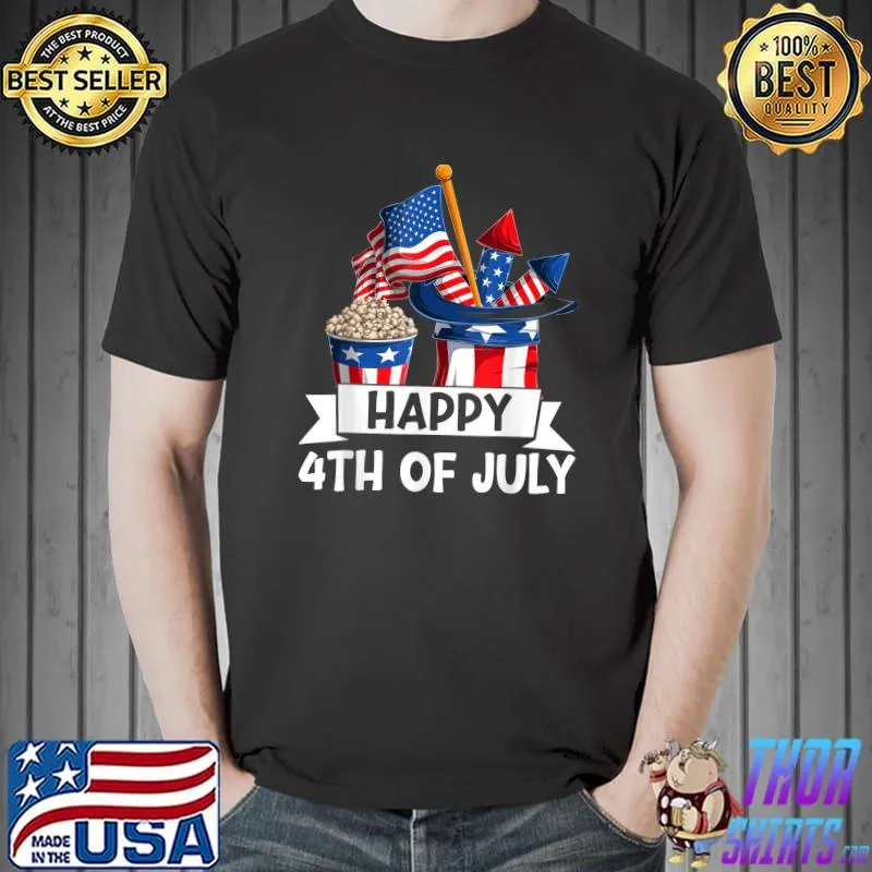 Happy 4th Of July American Flag USA Funny 4th Of July T-Shirt Unisex