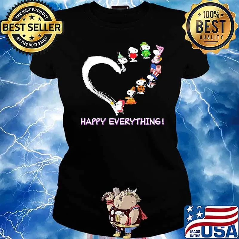 Happy Everything Snoopy Heart Shirt Ladies tee