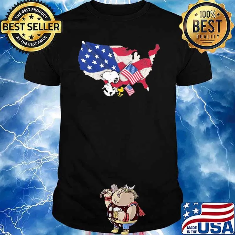 Happy independence day america flag snoopy woodstock shirt