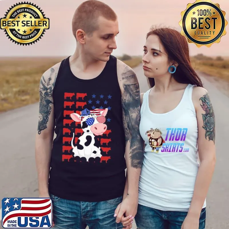 Happy Independence Day Cow Shirt Tank Top