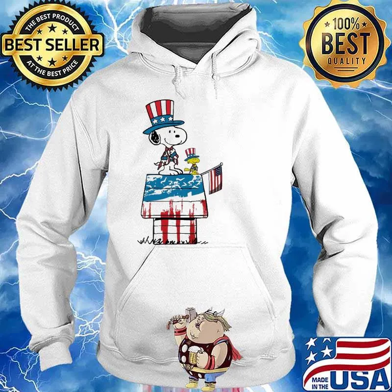Happy independence day snoopy woodstock america flag s Hoodie