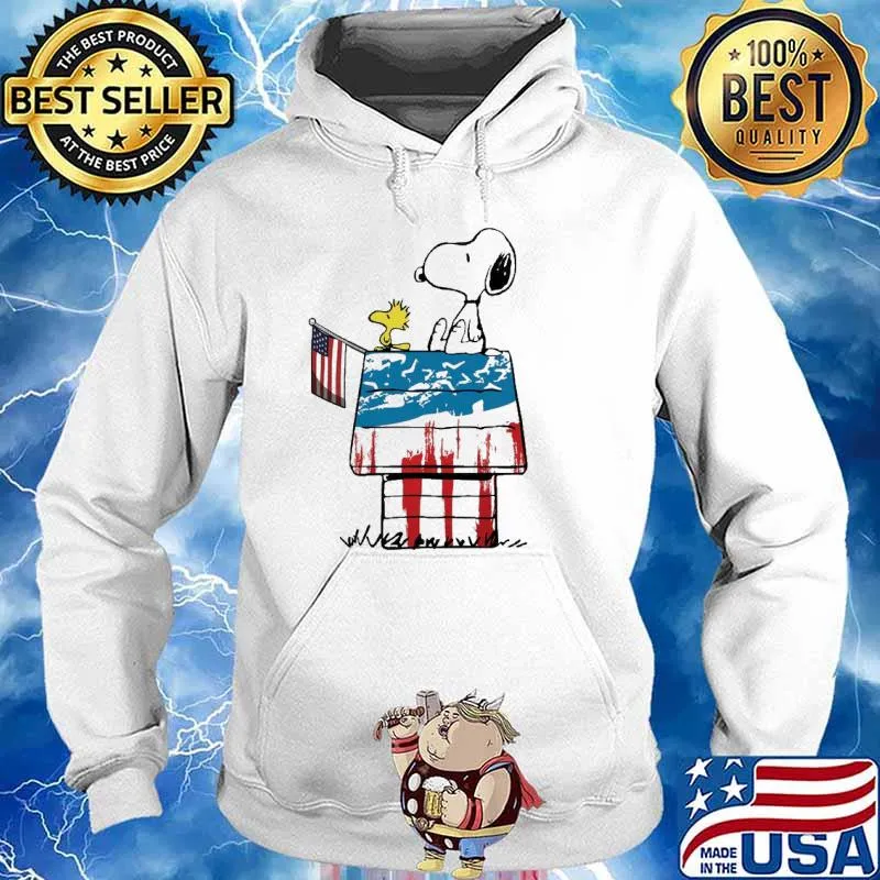 Happy independence day woodstock snoopy america flag s Hoodie