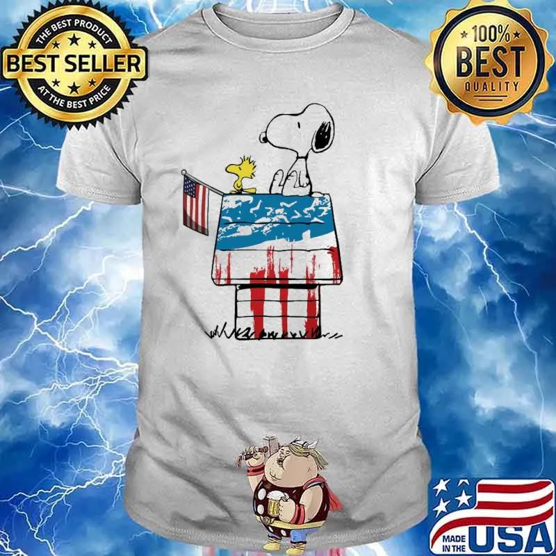 Happy independence day woodstock snoopy america flag shirt