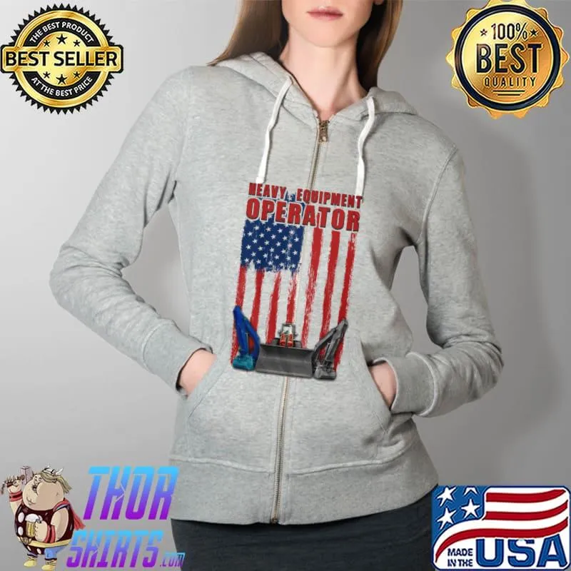 Heavy equipment operator america flag s Full Zip Hooded