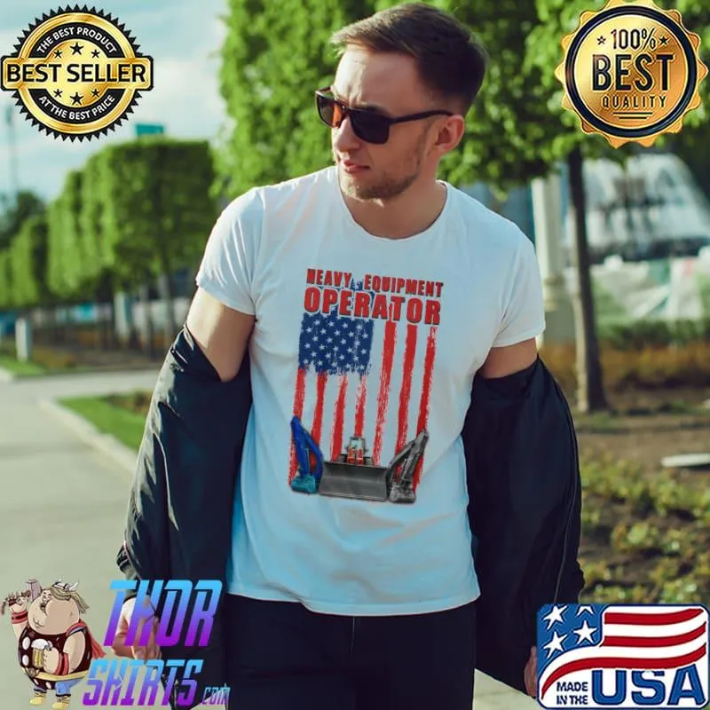 Heavy equipment operator america flag shirt