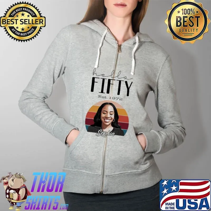 Hello Fifty Est 1972 Shirt Full Zip Hooded