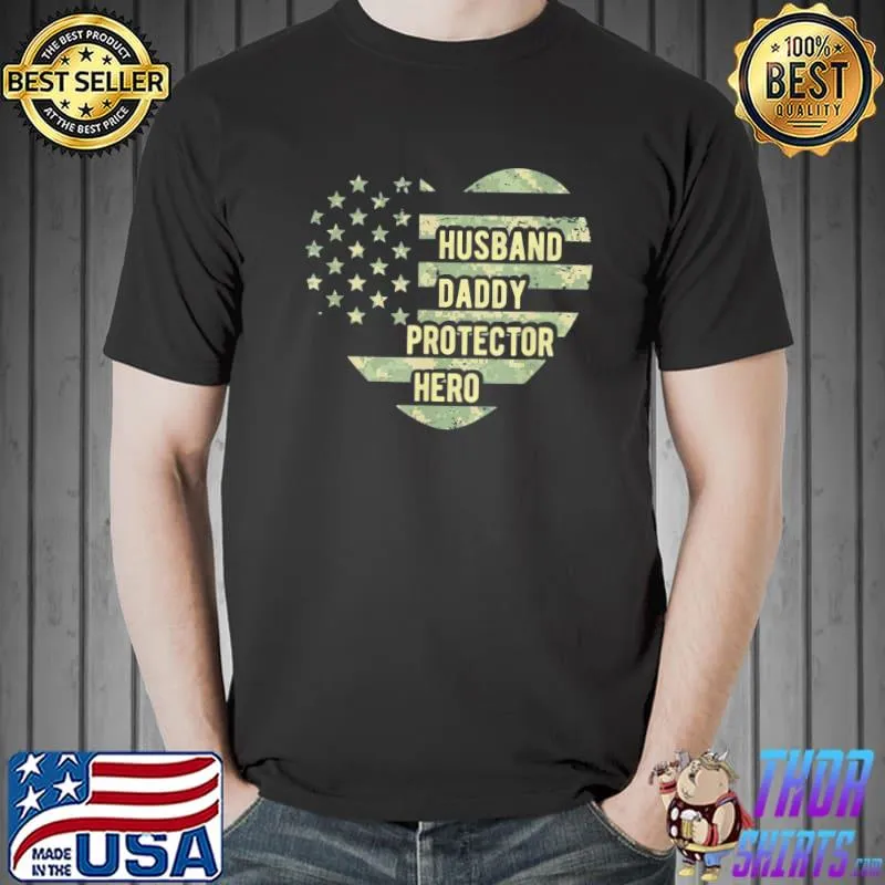 Husband daddy protector heart camoflage father's day s Unisex