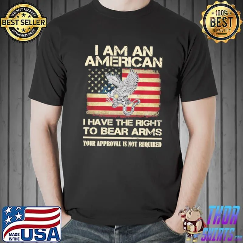 I Am An American I Have The Right To Bear Arms American Flag Shirt