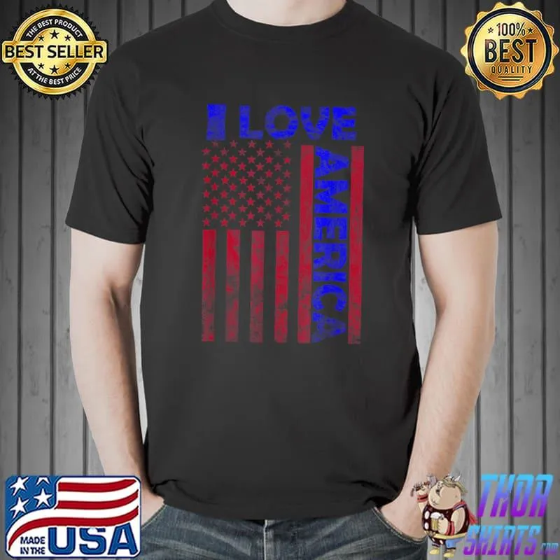 I love america shirt funny usa flag shirt T-Shirt