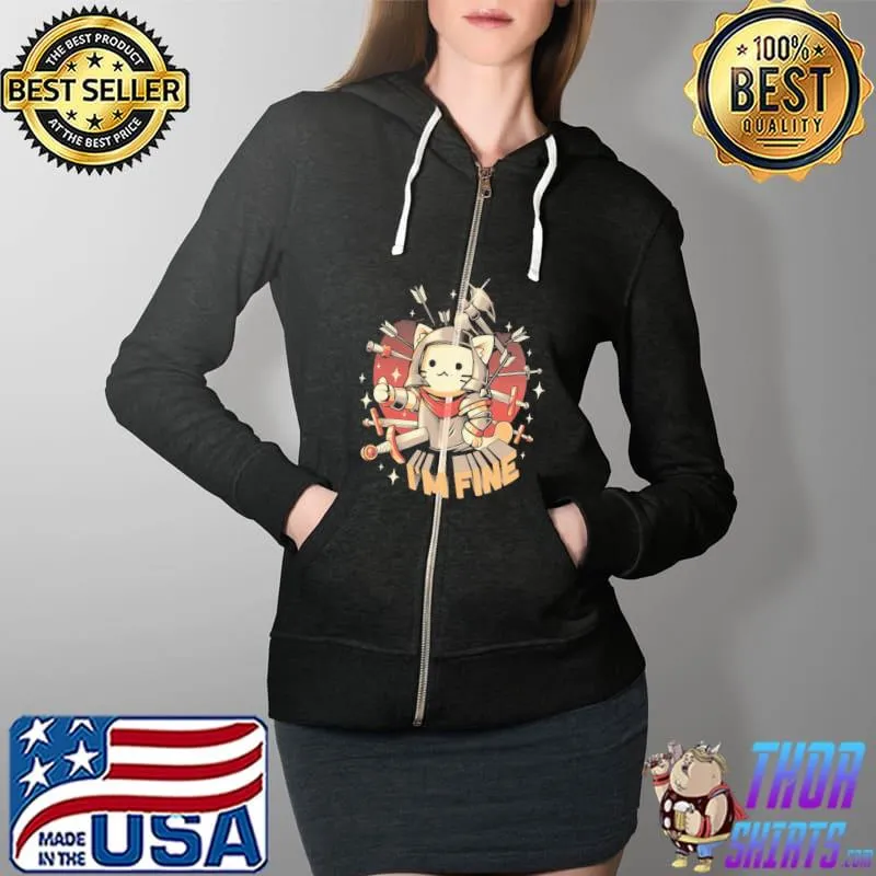 I'm fine cute cat s Full Zip Hooded