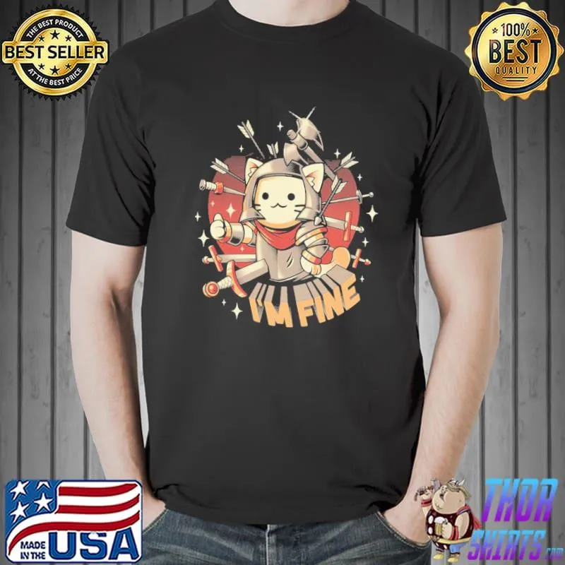 I'm fine cute cat shirt