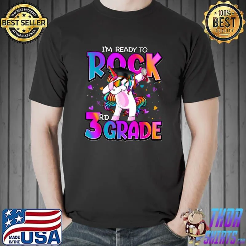 I'm Ready To Rock 3rd Grade Unicorn Back To School Girls T-Shirt