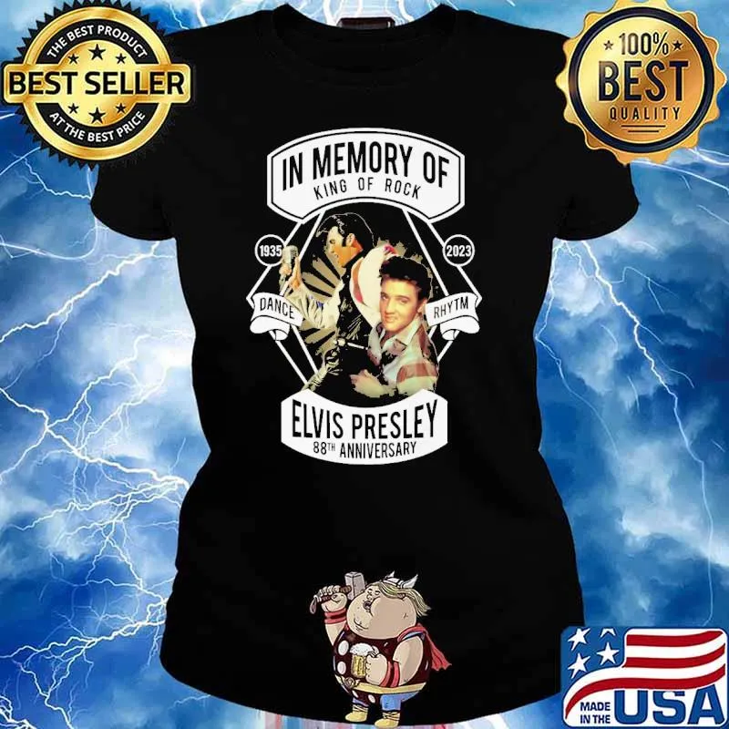 In memory of king of rock elvis presley 88th anniversary s Ladies tee