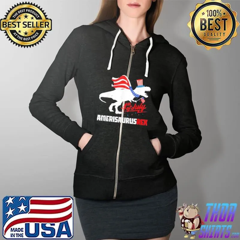 Independence day American flag trex 4th of july dinosaur s Full Zip Hooded