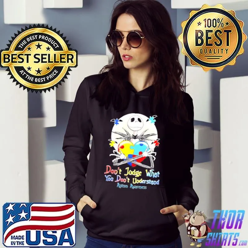 Jack skellington don't judge what you don't understand autism awareness s Hoodie