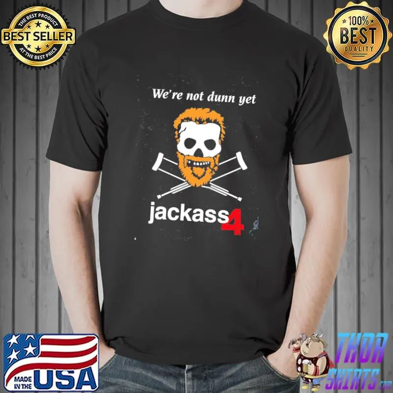 Jackass skull and crutches logo graphic shirt