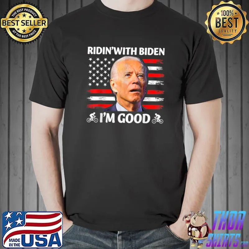 Joe Biden falling off bicycle Biden bike meme funny T-Shirt
