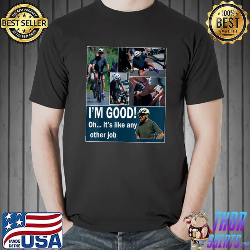Joe biden falling off bicycle , biden bike meme T-Shirt