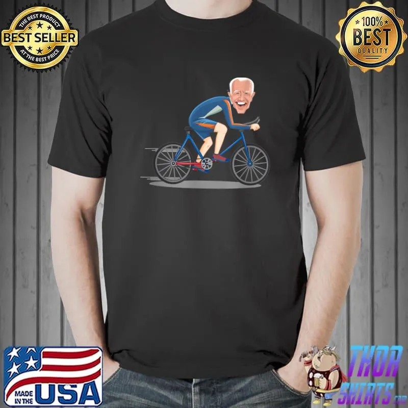 Joe Biden falling off his bicycle Funny Biden Falls off Bike T-Shirt
