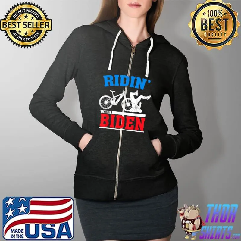 Joe Biden Falling With Biden Funny Ridin With Biden T-Shirt Copy Full Zip Hooded