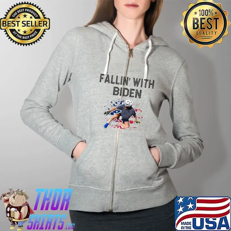 Joe Biden falling with Biden off bicycle Biden bike T-s Full Zip Hooded