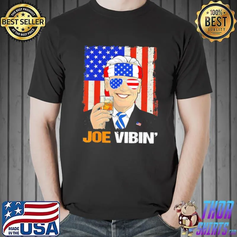 Joe us flag 4th of july president Biden retro drinking s Unisex