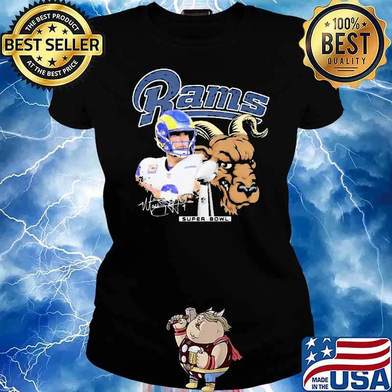 John wolford los angeles rams super bowl lvI signature s Ladies tee