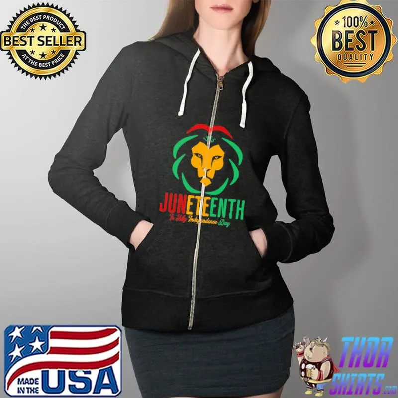 Juneteenth is My Independence Day Lion Shirt Full Zip Hooded