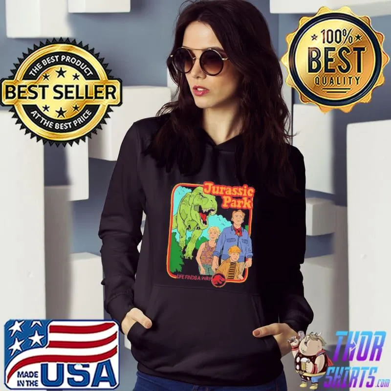 Jurassic park retro life finds a way park poster jurassic world dominion shirt