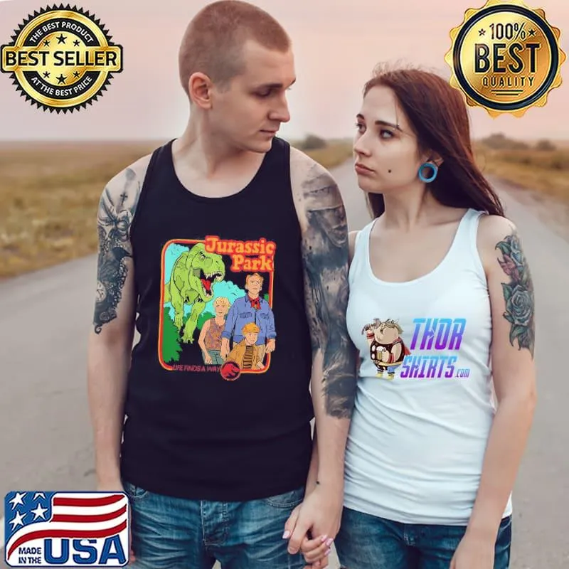 Jurassic park retro life finds a way park poster jurassic world dominion s Tank Top