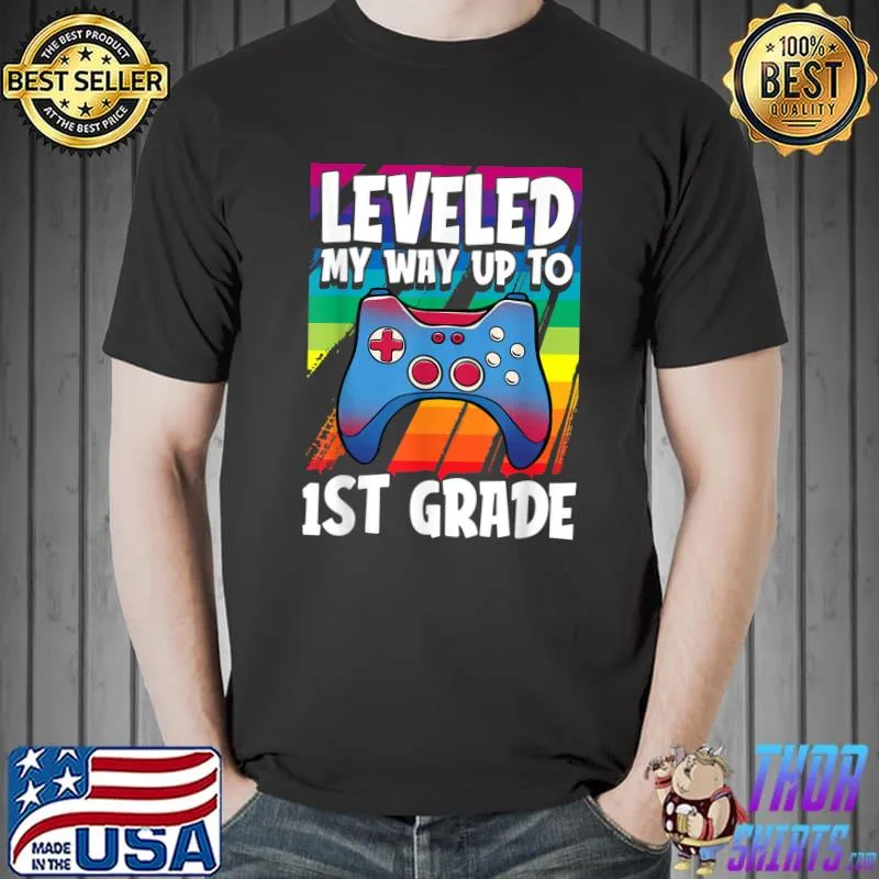 Level Up 1st Grade Back To School Gaming Gamer Students T-Shirt Unisex