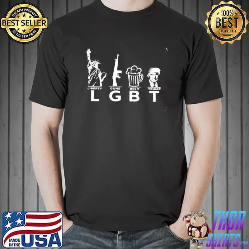 LGBT liberty guns beer Trump keep America great maga 2020 shirt