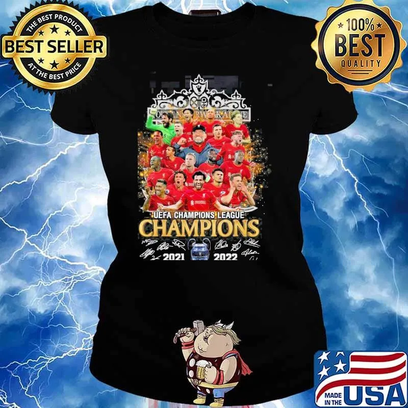 Liverpool Football club uefa champions league champions 20212022 signed s Ladies tee