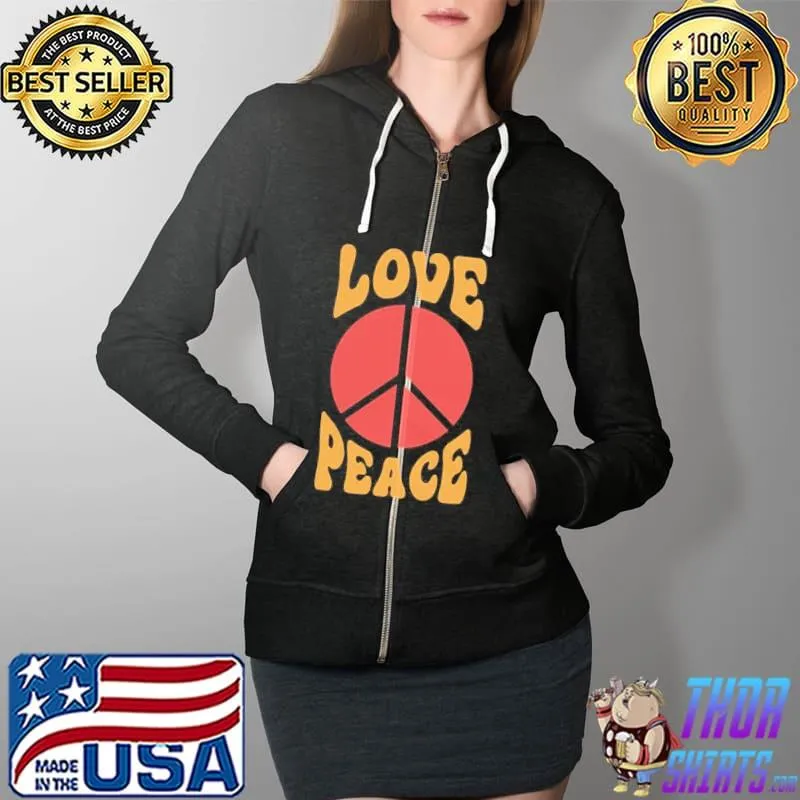 Love and peace 70s flower child s Full Zip Hooded