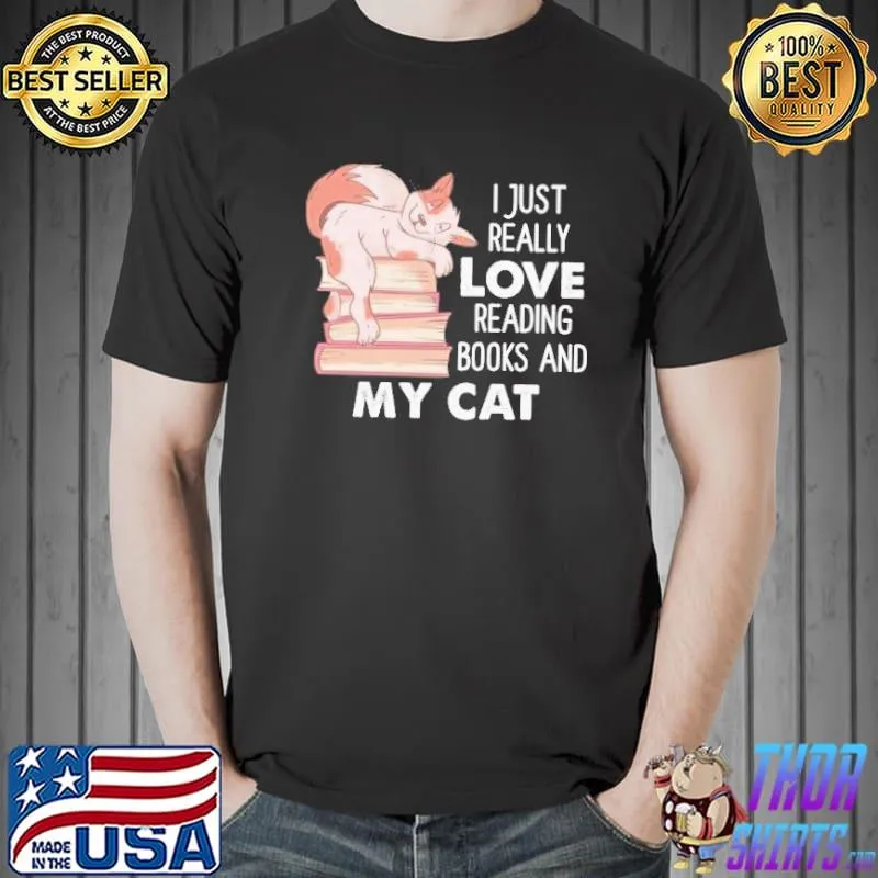 Love reading books and my cat shirt