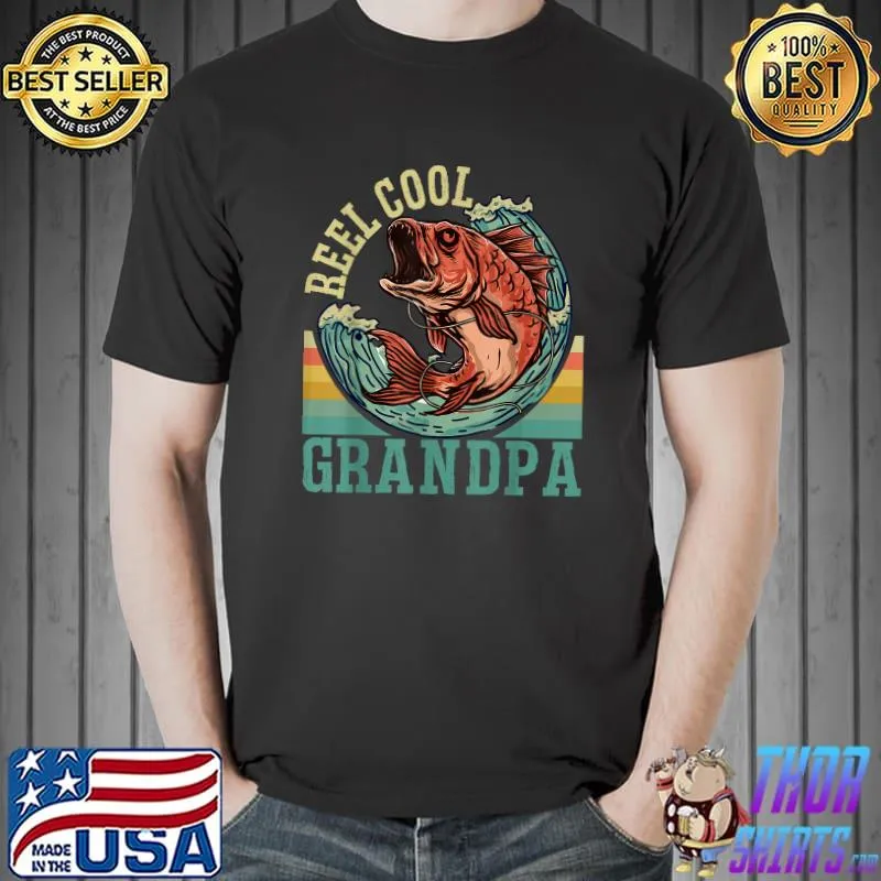 Mens Reel Cool Grandpa Fishing Design, Fun Fathers Day Fishermen T-Shirt