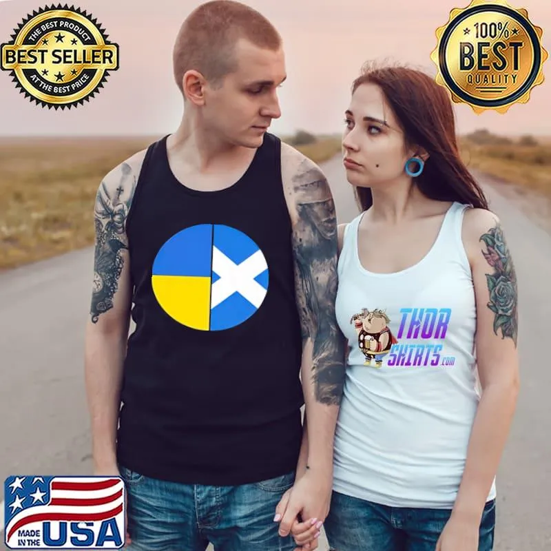 Mixed genes two flag pie chart scottish and ukrainian s Tank Top