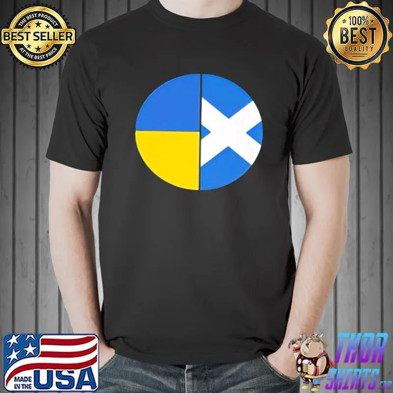 Mixed genes two flag pie chart scottish and ukrainian shirt