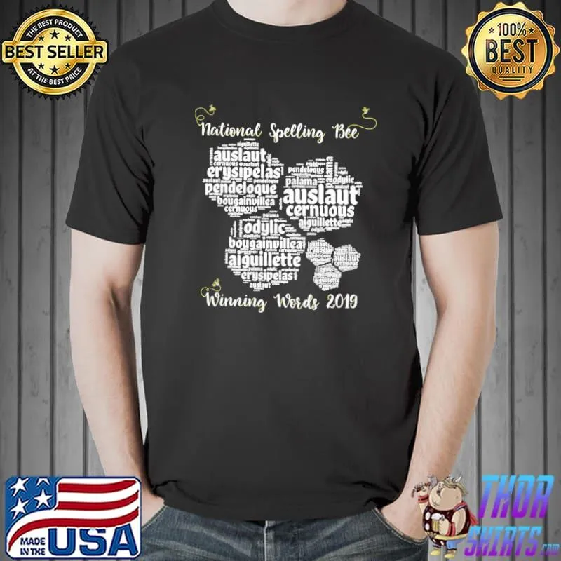 National spelling bee winning words honeycomb art shirt