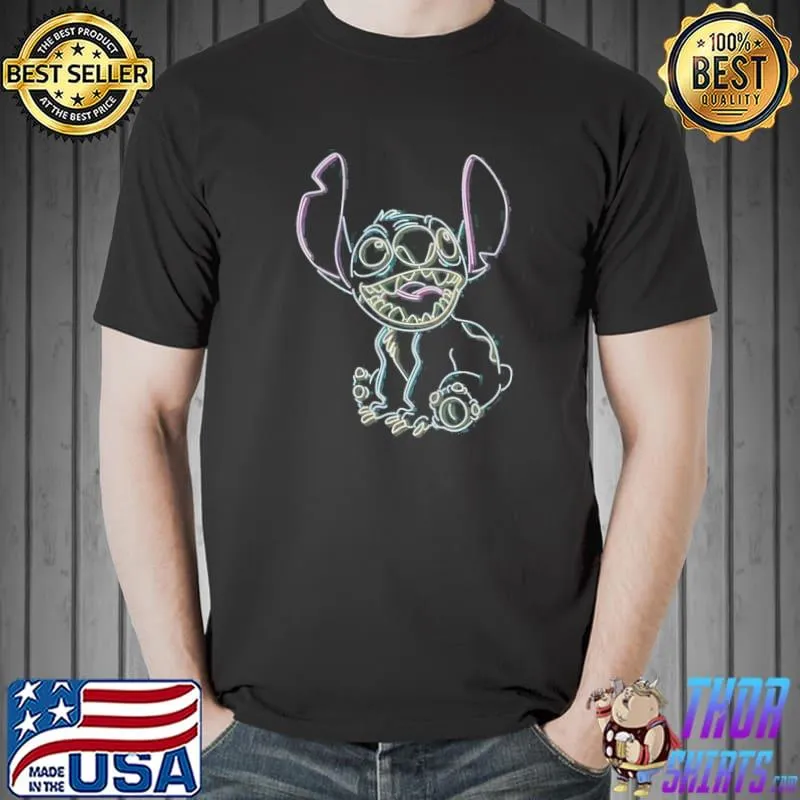 Neon light stitch shirt