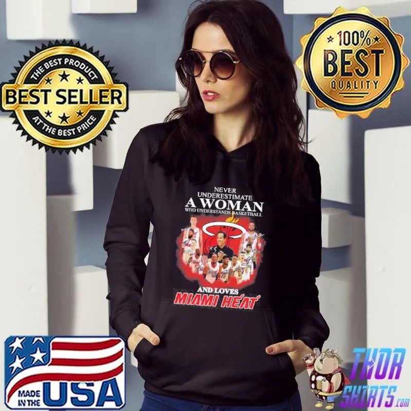 Never Underestimate A Woman Who Understands Basketball And Loves Miami Heat shirt