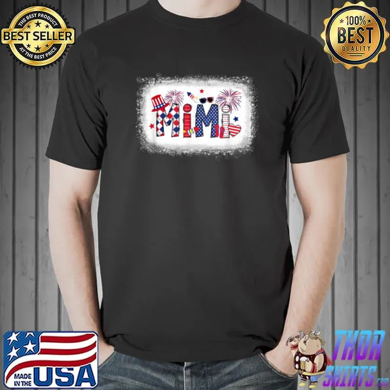 Patriotic Mimi 4th of July USA American Flag Mom Life T-Shirt Unisex