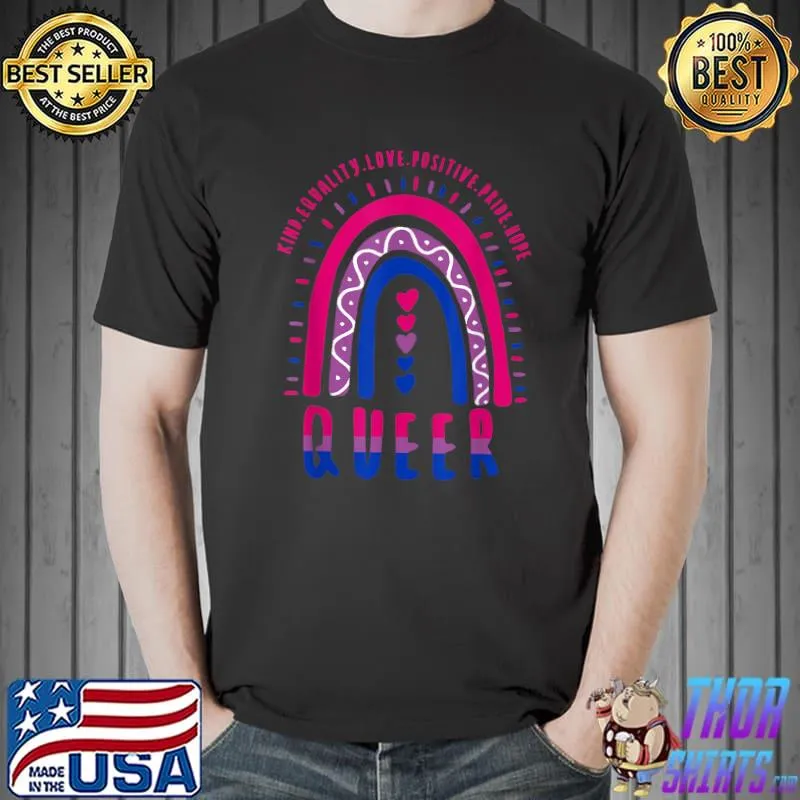 Positive LGBT Quote Queer Bisexual Boho Rainbow T-Shirt Unisex