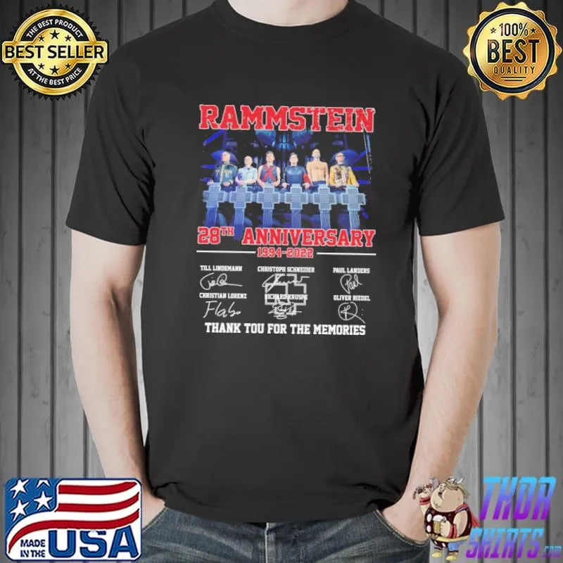 Rammstein 28th anniversary thank you for the memories signatures shirt