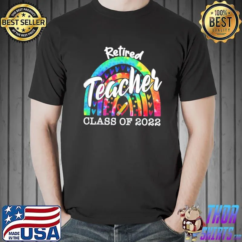Retired teacher class of 2022 retirement tie dye leopard shirt