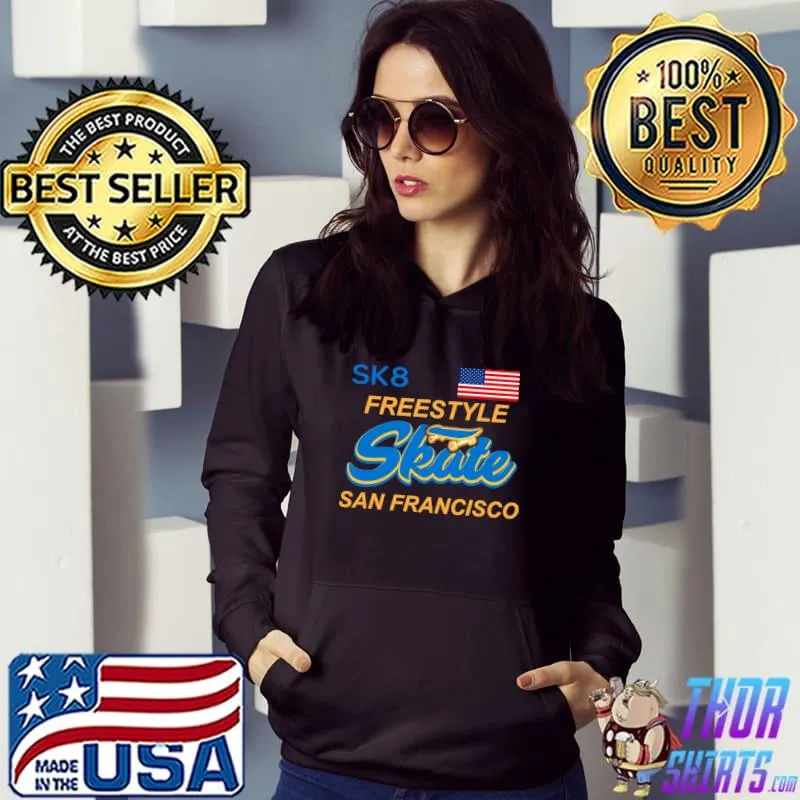 SK8 Freestyle Skate San Francisco Blue Gold Brown Red Essential T-Shirt