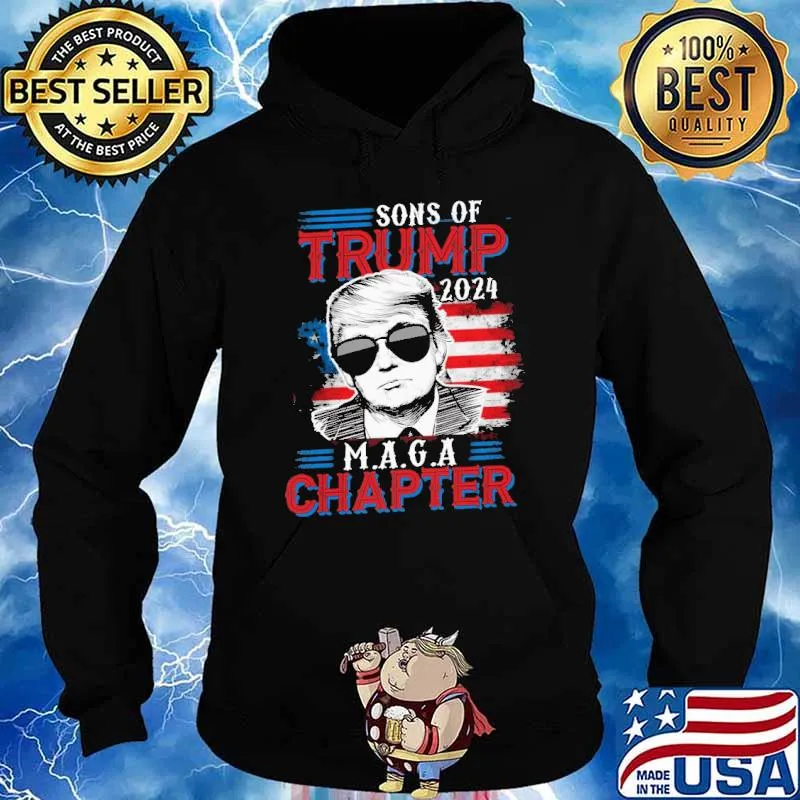 Sons of Trump 2024 maga chapter trump america flag s Hoodie